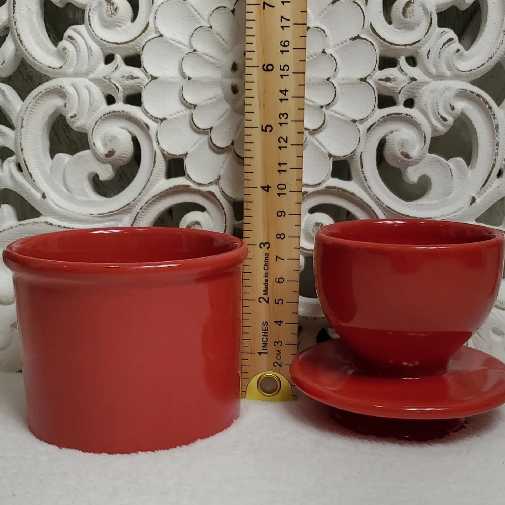 Butter Bell Red Ceramic Butter Crock